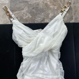 HERA COLLECTION White Long Sheer Dress